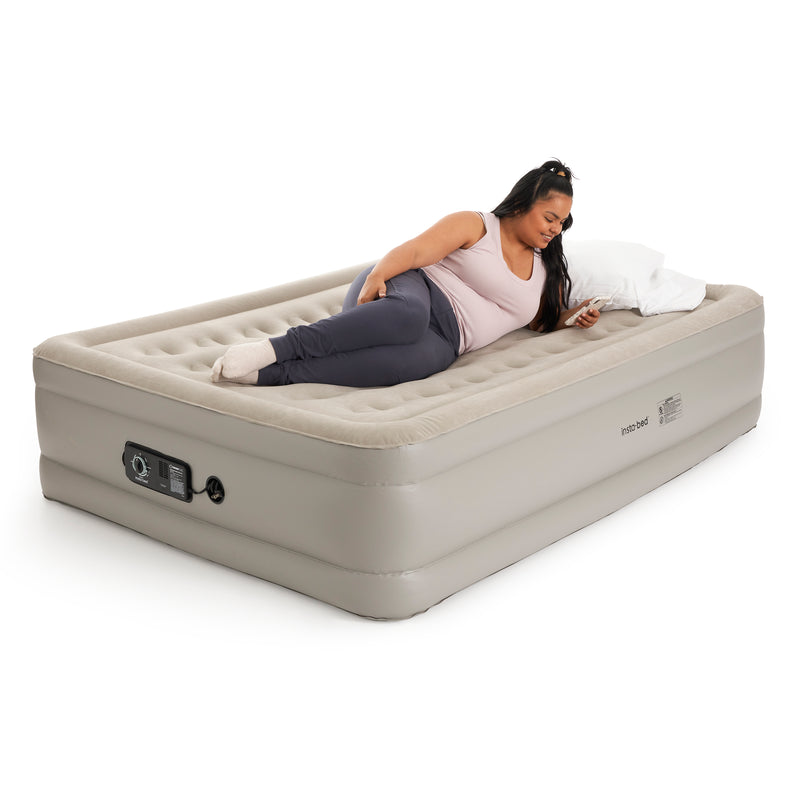 Insta-Bed Raised 19" Queen Air Mattress Airbed with Built In Air Pump (2 Pack)