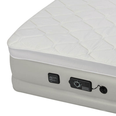 Insta-Bed Raised 18" Queen Pillow Top Air Mattress Airbed with Never Flat Pump