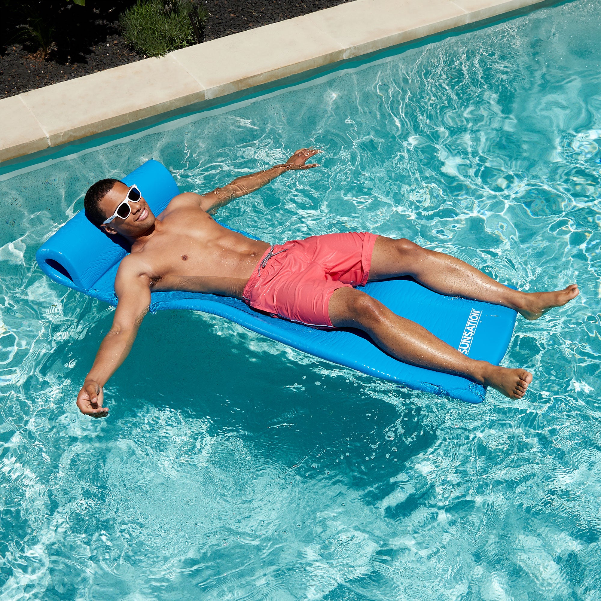 TRC Recreation Sunsation 70" Lounger Pool Float, Bahama Blue(Open Box) (3 Pack)