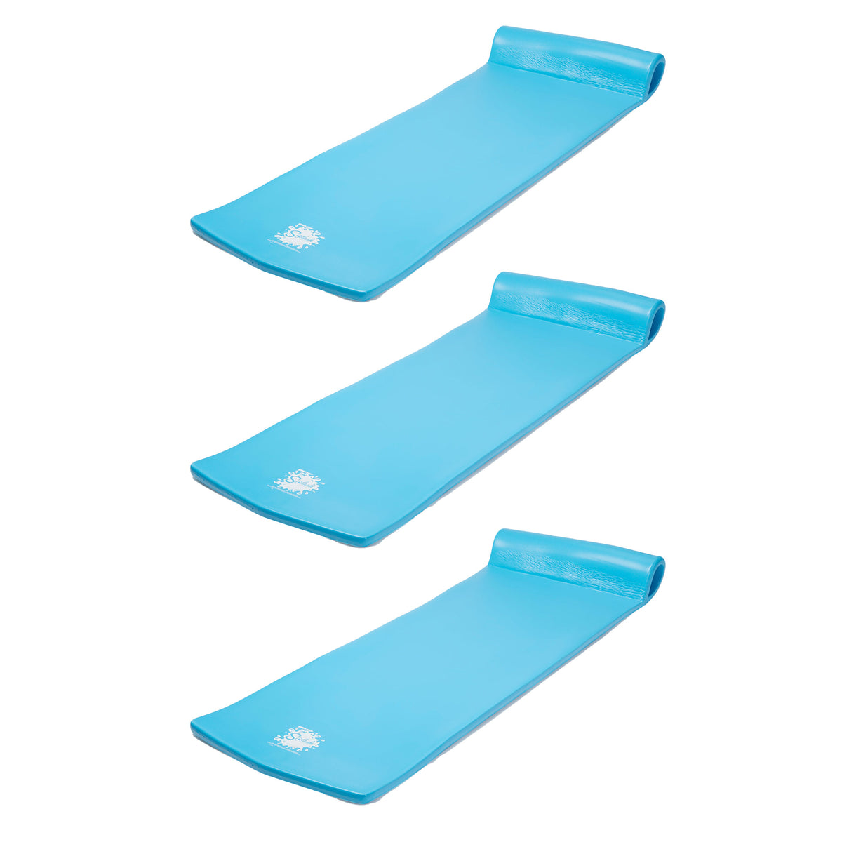 TRC Recreation Splash 70 Inch Raft Lounger Pool Lake Float, Marina Blue (3 Pack)