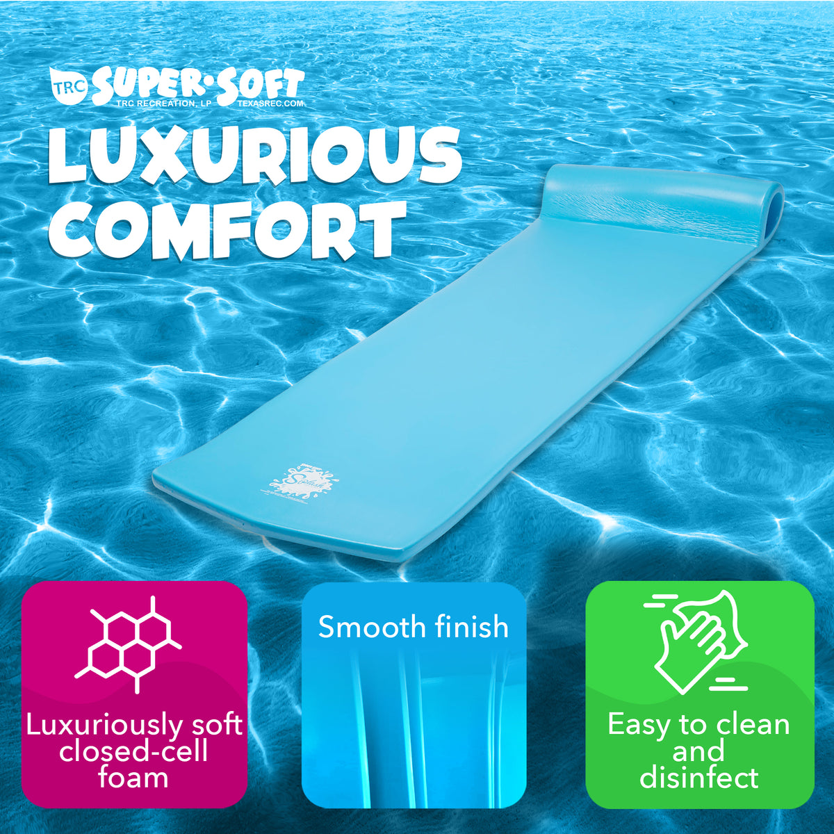 TRC Recreation Splash 70" Foam Raft Lounger Swimming Pool Float (Damaged)