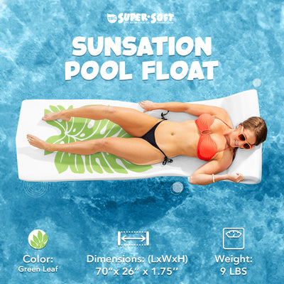 Texas Recreation Sunsation 70 In. Foam Raft Lounger Pool Float, White (2 Pack)