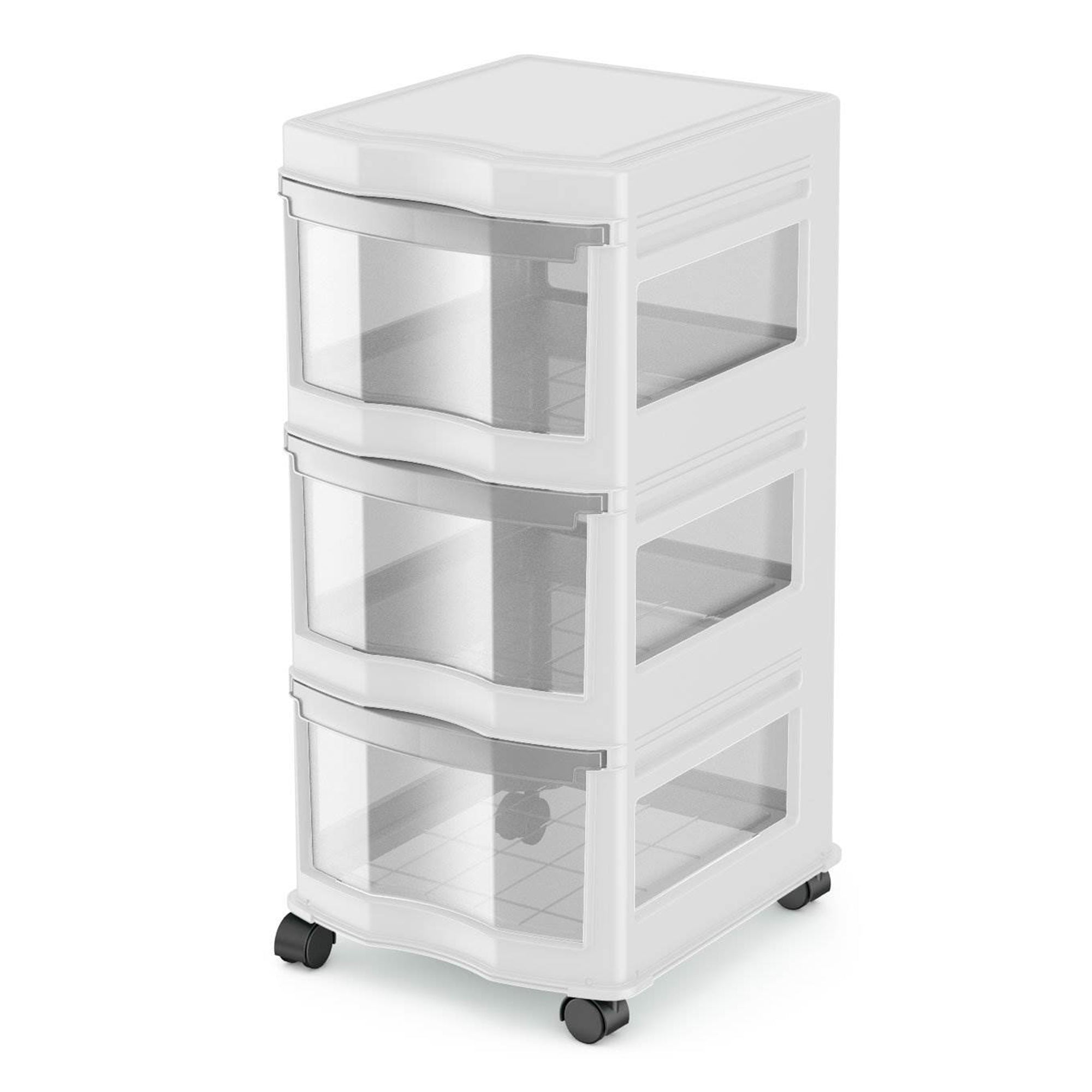Life Story Classic 3 Shelf Storage Organizer Plastic Drawers, White (8 Pack)