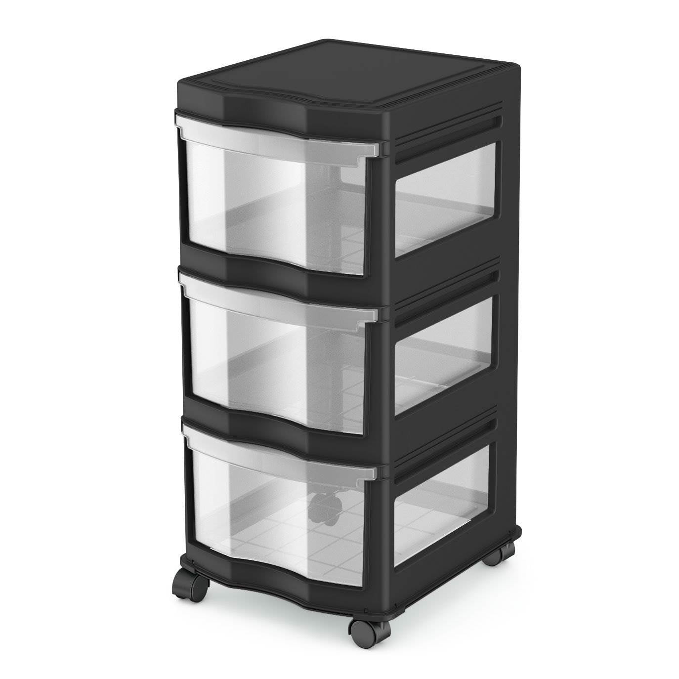 Life Story Classic 3 Shelf Storage Organizer Plastic Drawers, Black (8 Pack) - VMInnovations