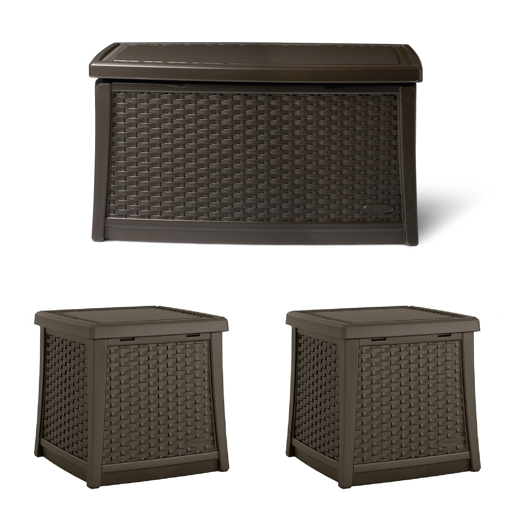 Suncast 13-Gallon Patio End Table w/ Storage (2 Pk) w/ Suncast Table w/ Storage