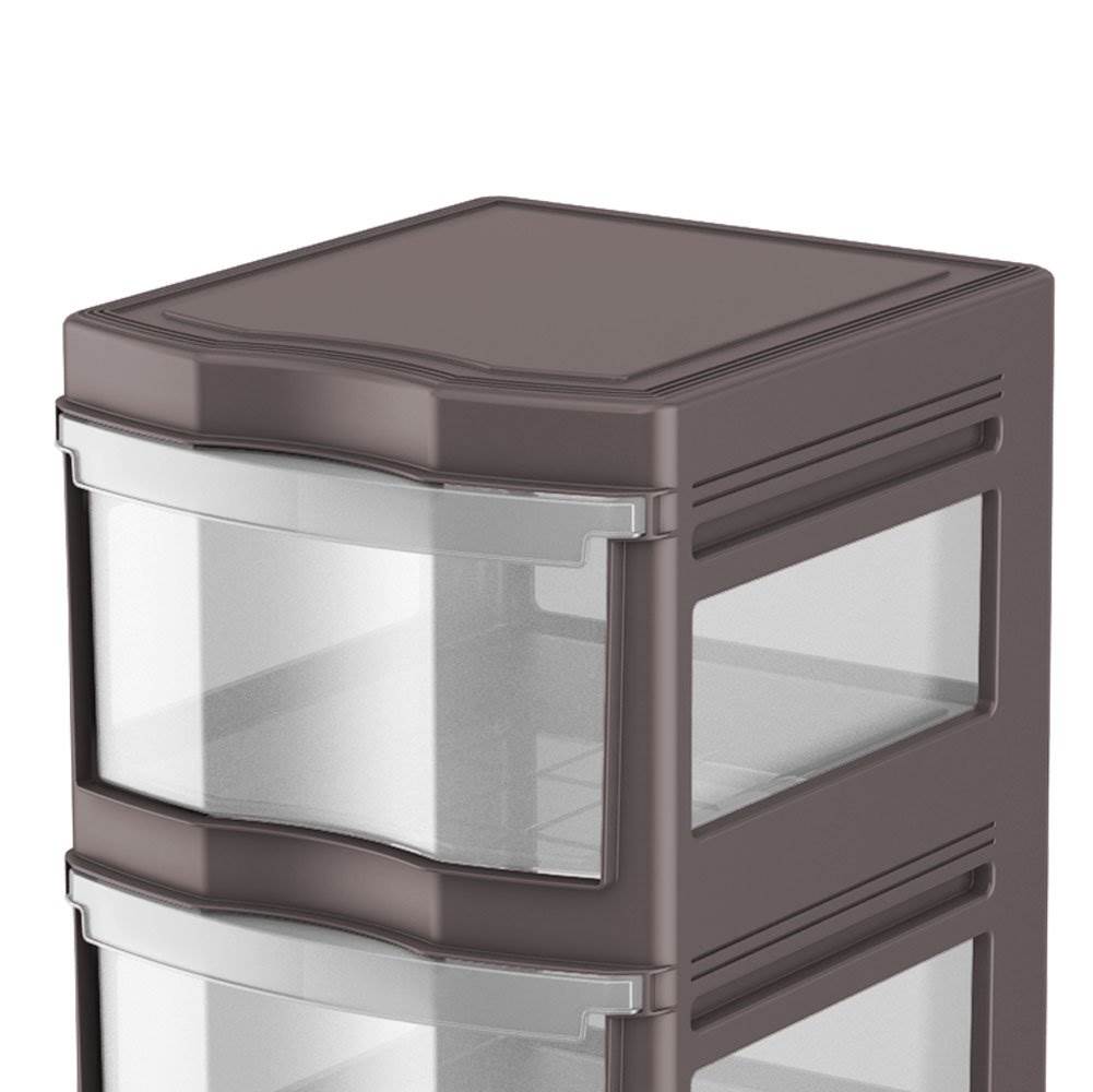 Life Story Classic 3 Shelf Storage Organizer Plastic Drawers, Gray (8 Pack)