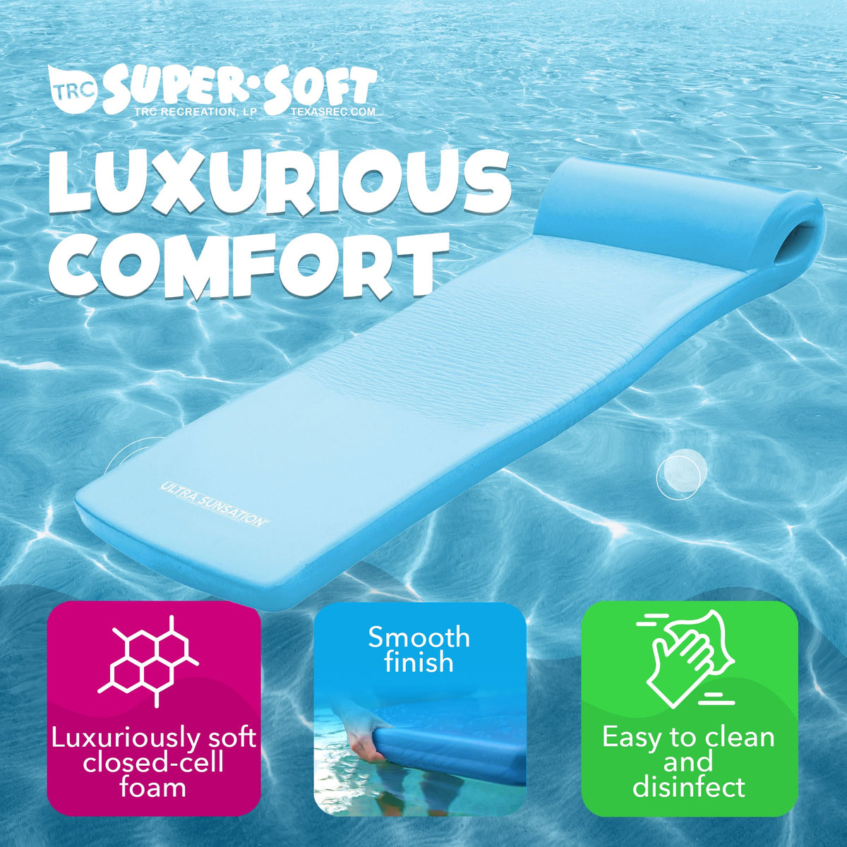 TRC Recreation Super Soft Ultra Sunsation Swimming Pool Lounger Raft (Used)