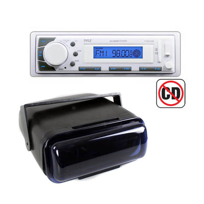 Pyle PLMR20W In-Dash Marine Receiver Player with Waterproof Wired Housing Cover