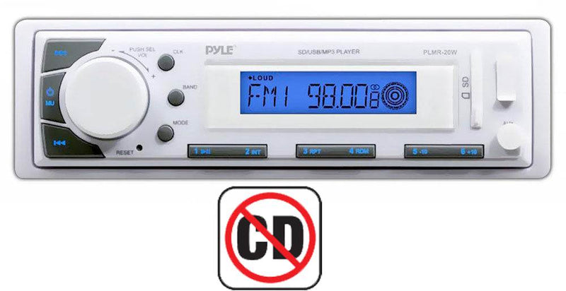 Pyle PLMR20W In-Dash Marine Receiver Player with Waterproof Wired Housing Cover
