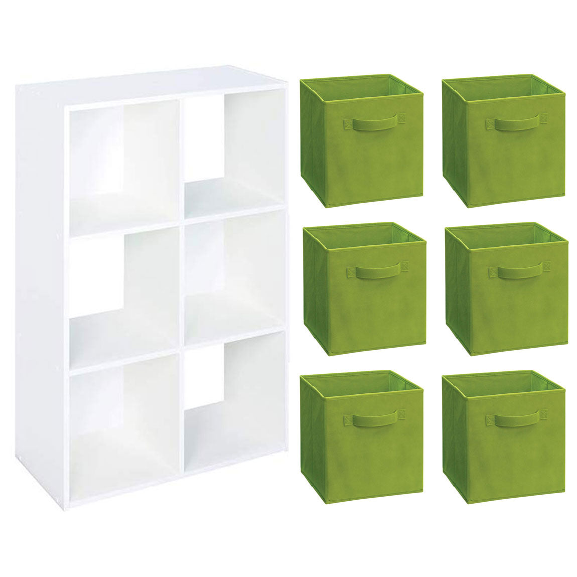 Closetmaid Home 6 Cube Cubical Storage Organizer with Fabric Bins (6 Pack)