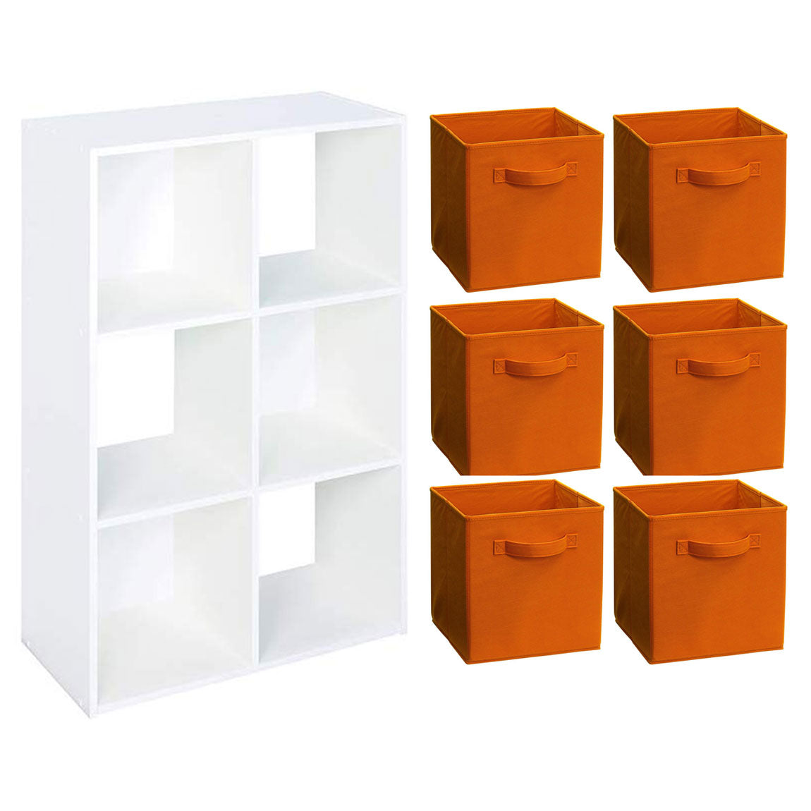 Closetmaid Home 6 Cube Cubical Storage Organizer with Fabric Bins (6 Pack)