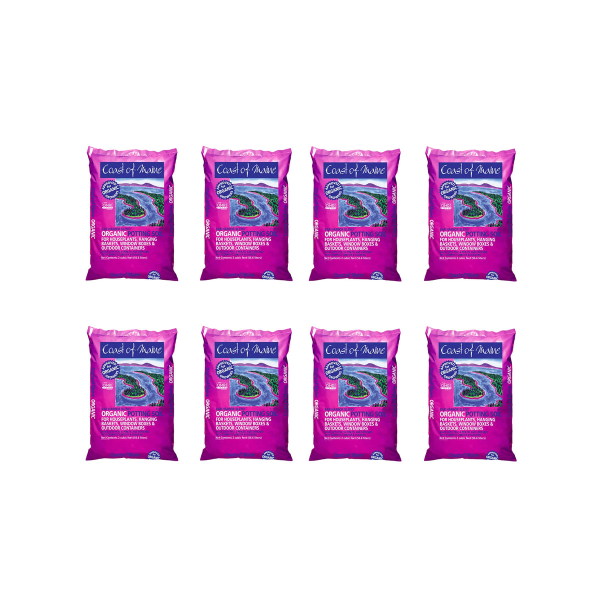 Coast of Maine Bar Harbor Blend Organic Potting Soil, 2 Cubic Feet (8 Pack)
