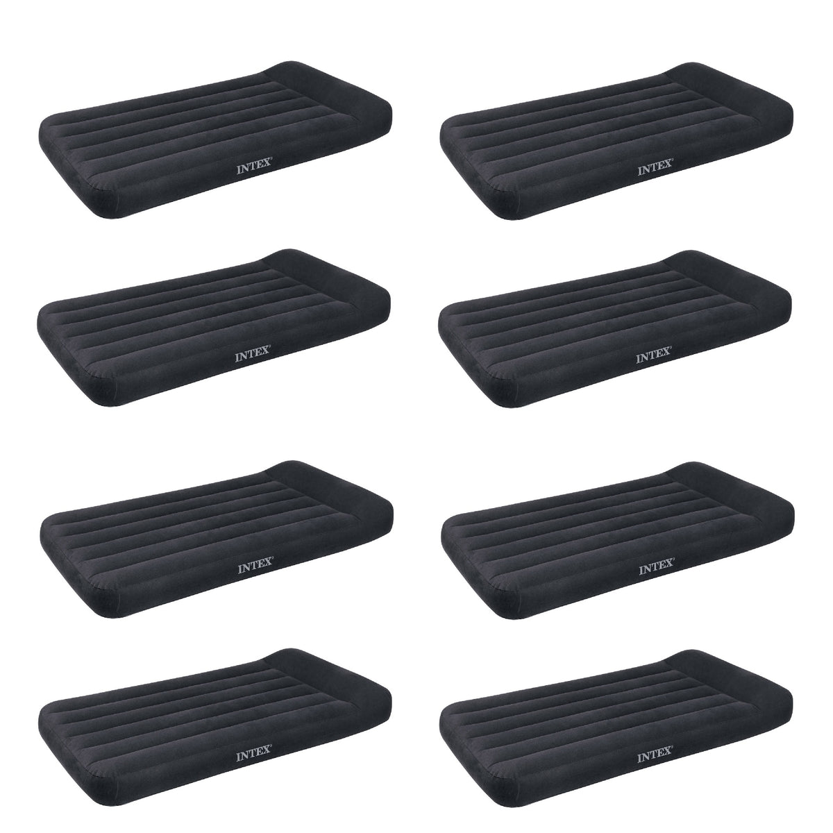 Intex Twin Classic Pillow Rest Air Mattress Bed With Built-In Pump (8 Pack)