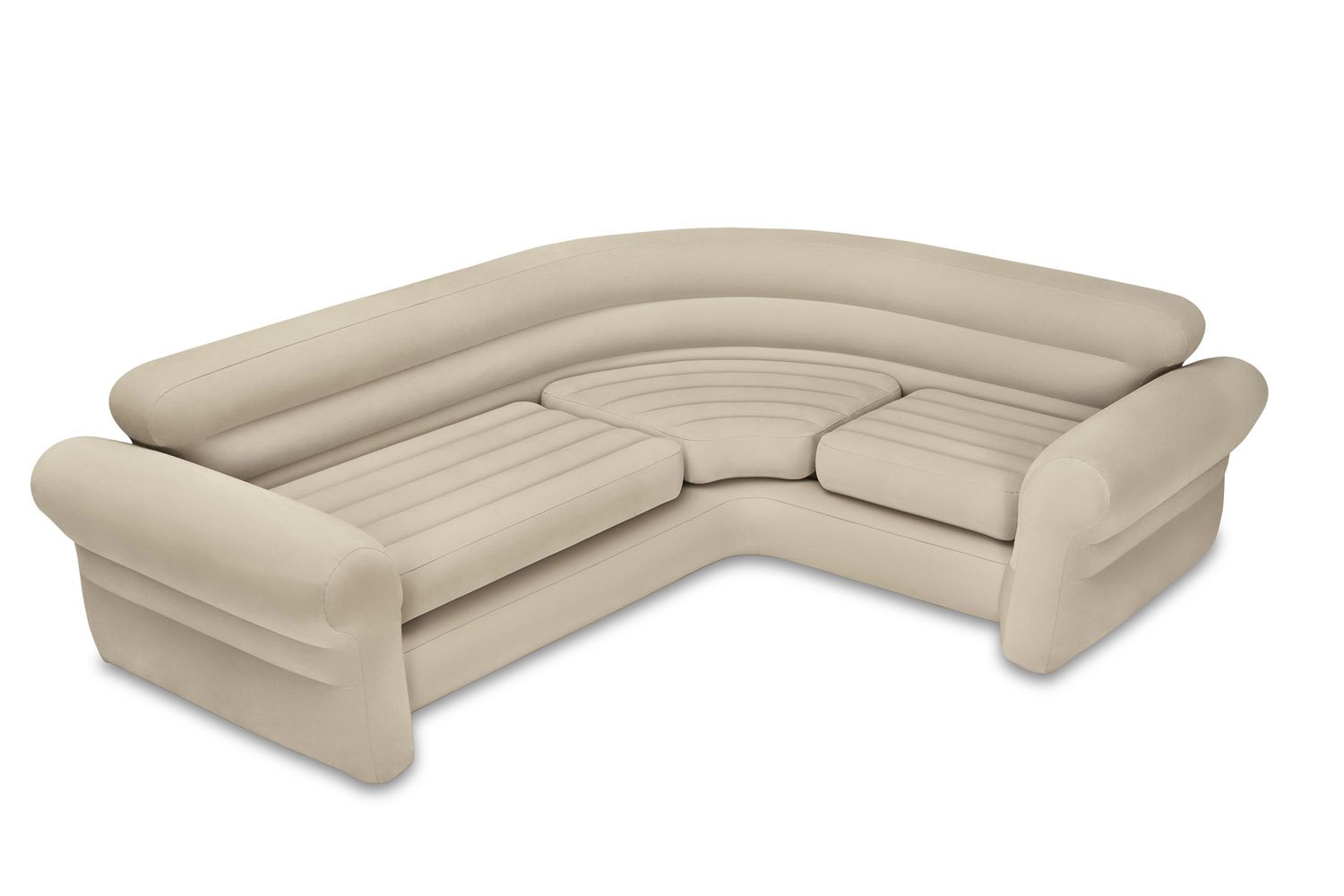 Intex Inflatable Couch Sectional, Gray & Intex Inflatable Couch Sectional, Beige - VMInnovations