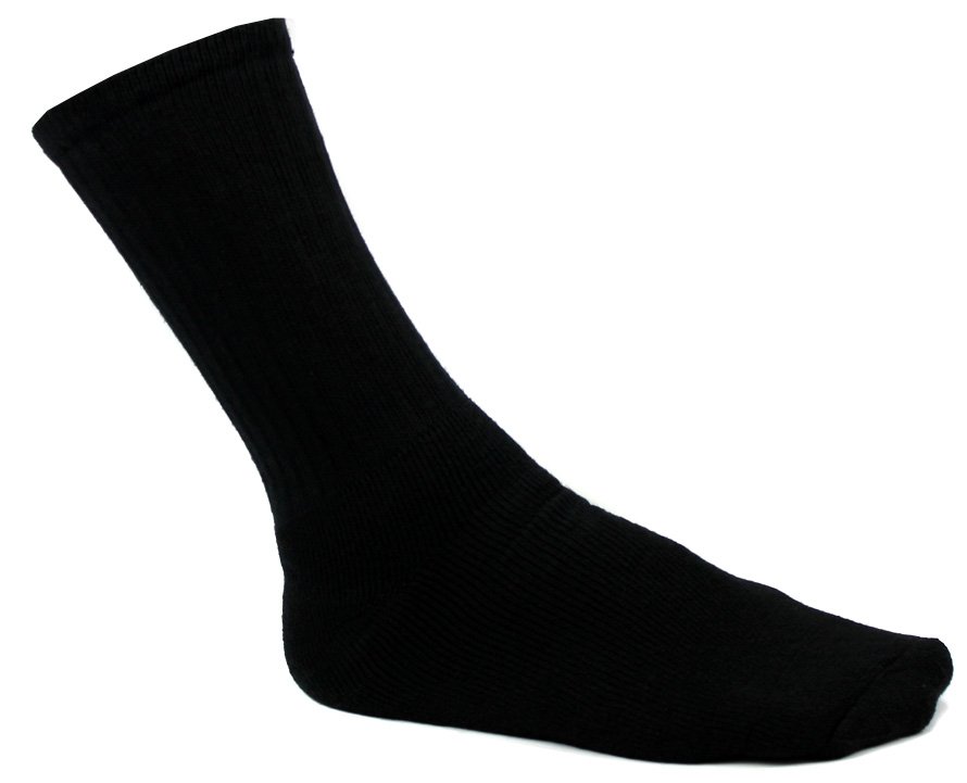 7 Pairs Starter SM861B7 Men's Crew Socks Shoe Solid Black -Size 6-12 - Open Bag