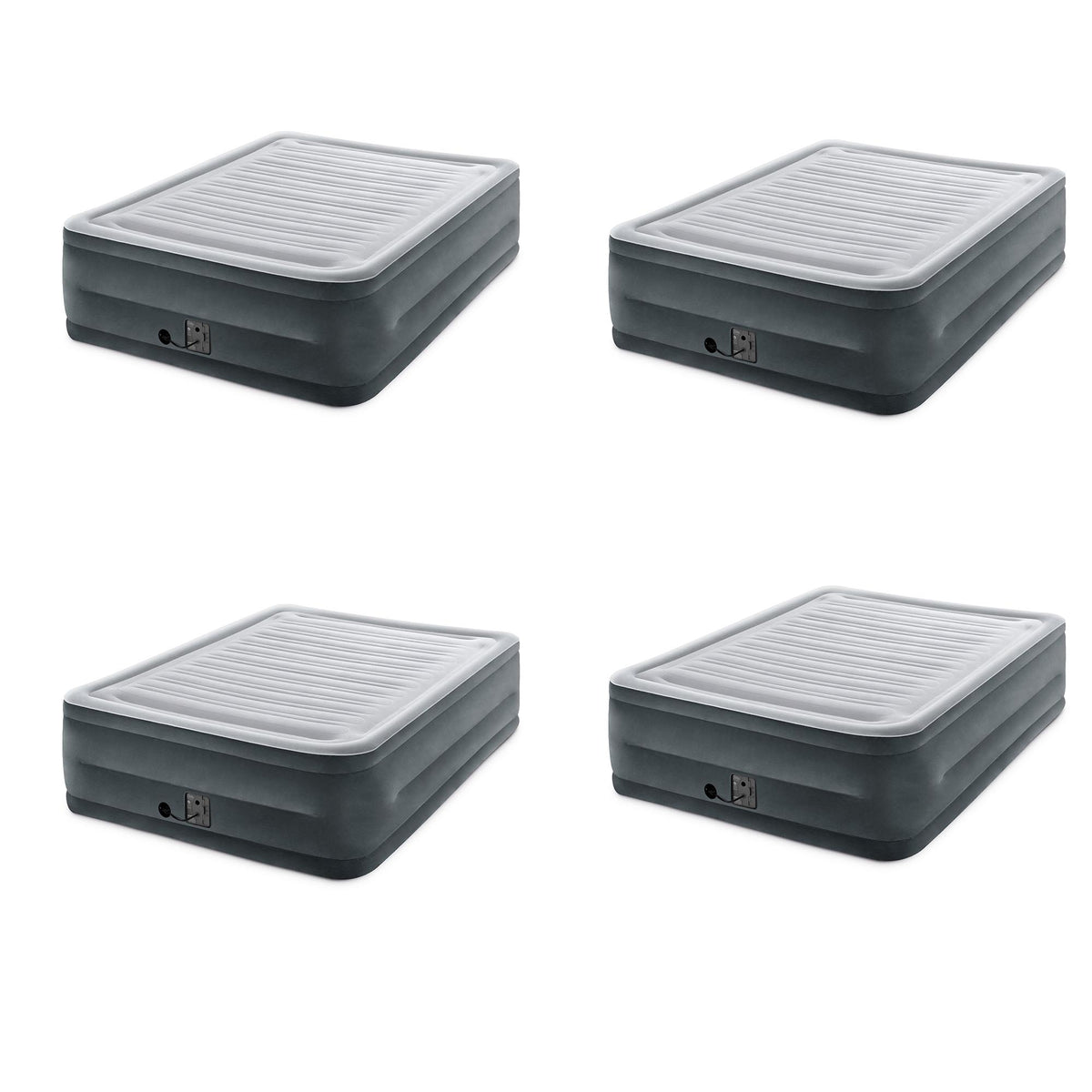Intex High Rise Dura Beam Air Bed Mattress w/ Built-In Pump, Queen (4 Pack)
