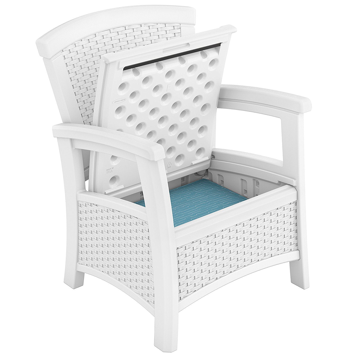 Suncast Patio Coffee Table, Loveseat w/ Storage, Club Chair w/ Storage (2 Pack) - VMInnovations