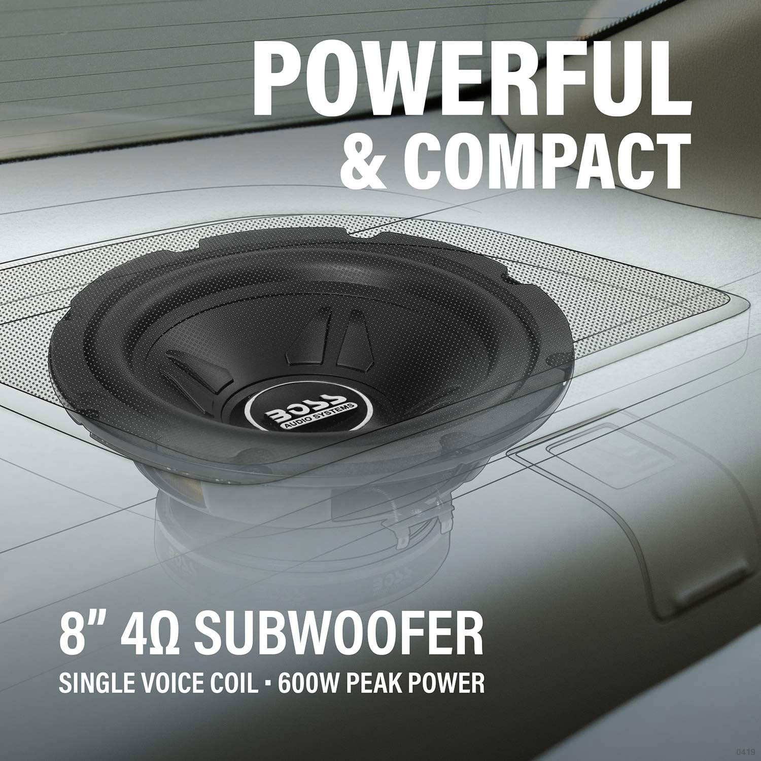 BOSS Audio Systems 600-Watt 8-Inch Car Subwoofer Audio Speaker, Single (4 Pack)
