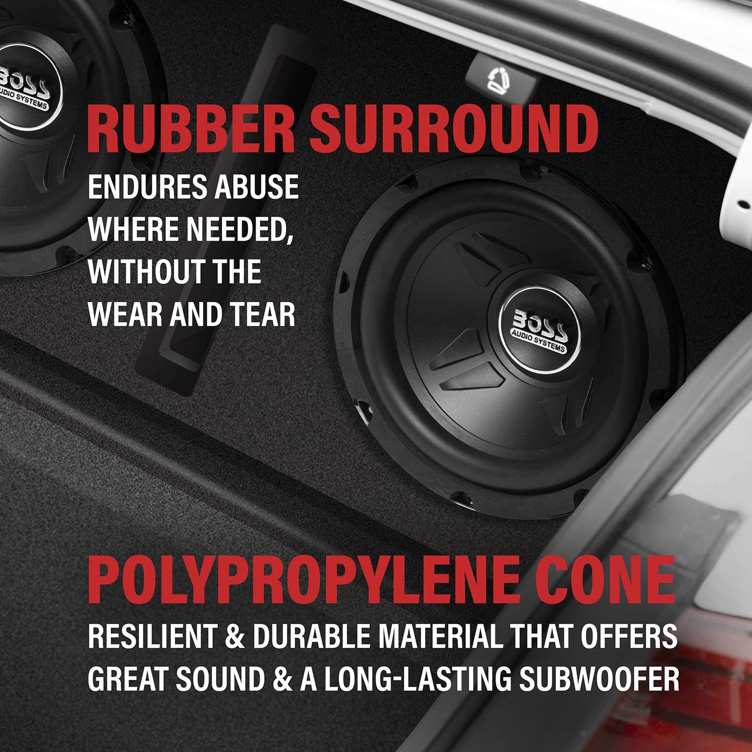 BOSS Audio Systems 600-Watt 8-Inch Car Subwoofer Audio Speaker, Single (2 Pack)