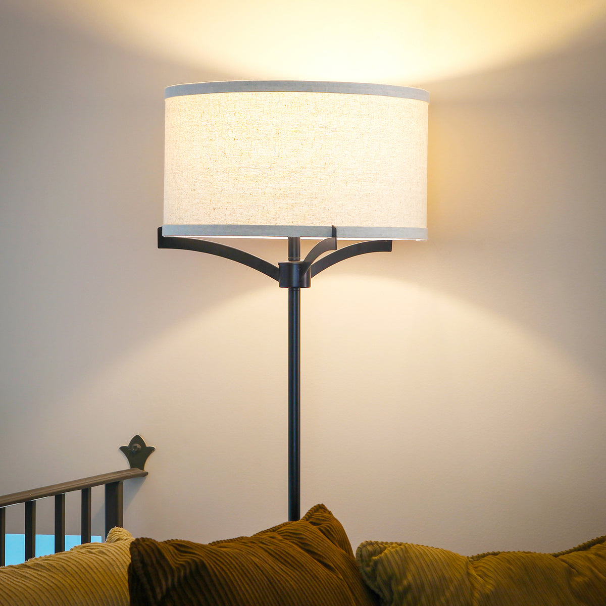 Brightech Elijah Mid Century 62" Tall Free Home LED Floor Lamp, Black (Open Box)