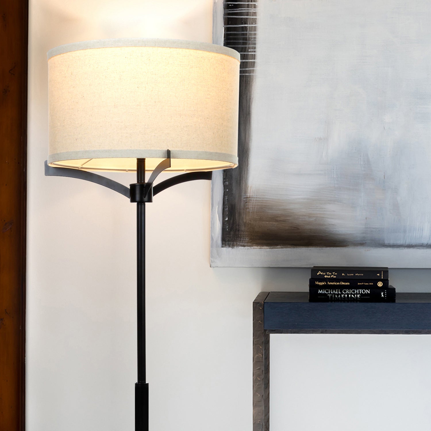 Brightech Elijah Mid Century 62" Tall Free Home LED Floor Lamp, Black (Open Box)