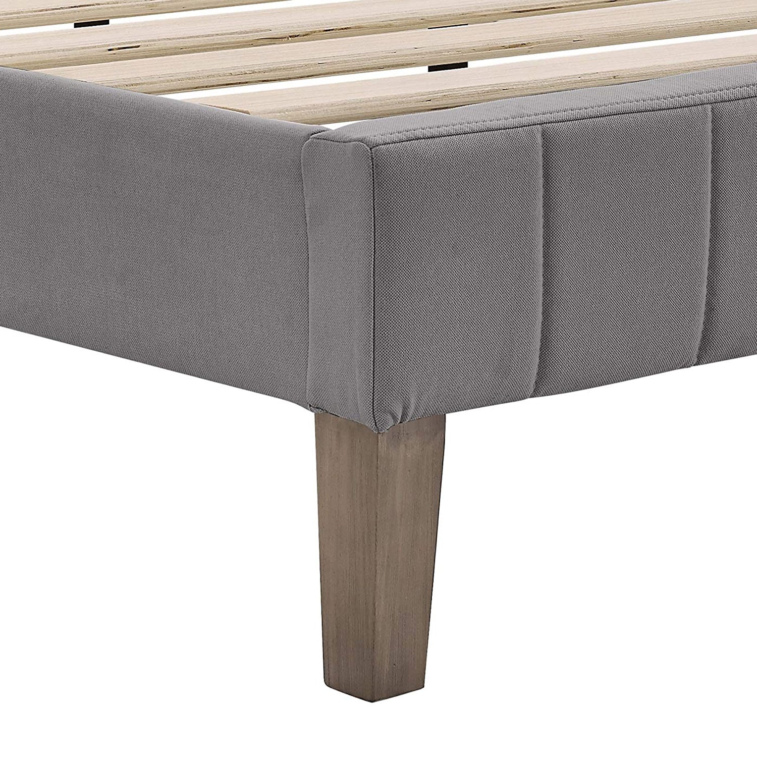 Classic Brands Chicago Tufted Upholstered Platform Bed Frame, Queen, Light Grey
