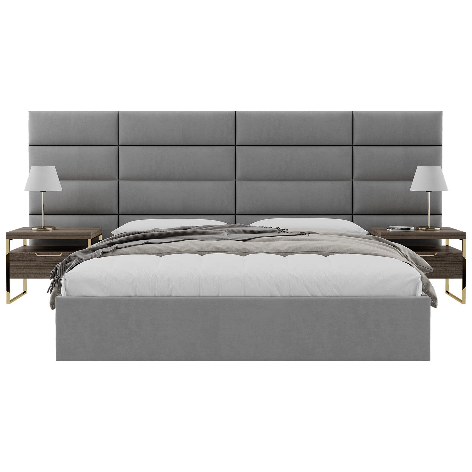 Vant 30 x 46 Inch Upholstered Wall Panels, Micro Suede Charcoal Grey (4 Pack)
