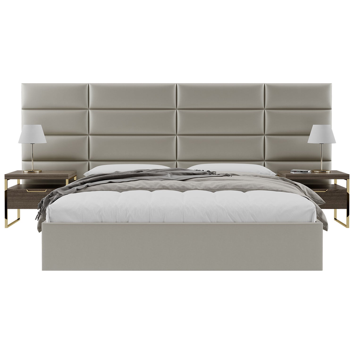 Vant 39 x 46" Floating Upholstered Décor Wall Panels, Metallic Champagne (4 Pk)