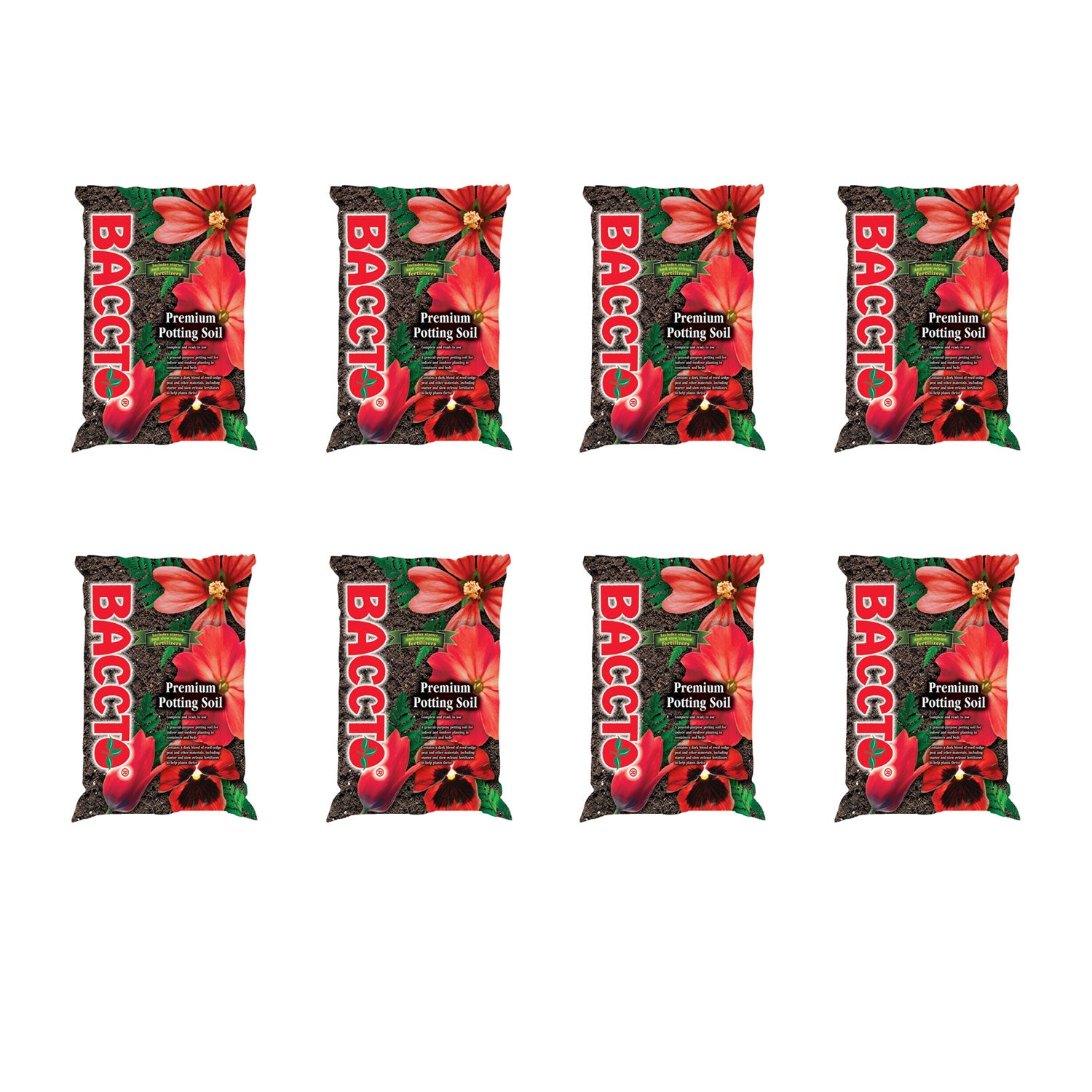 Michigan Peat Baccto All Purpose Potting Soil with Perlite, 25 lbs (8 Pack) - VMInnovations