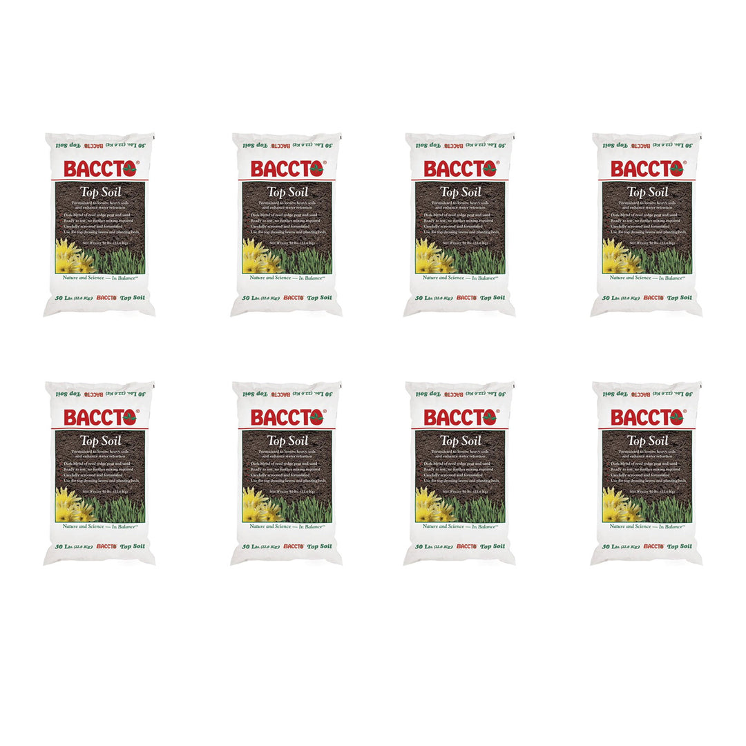 Michigan Peat Baccto Topsoil with Reed Sedge, Peat and Sand, 50lbs (8 Pack)