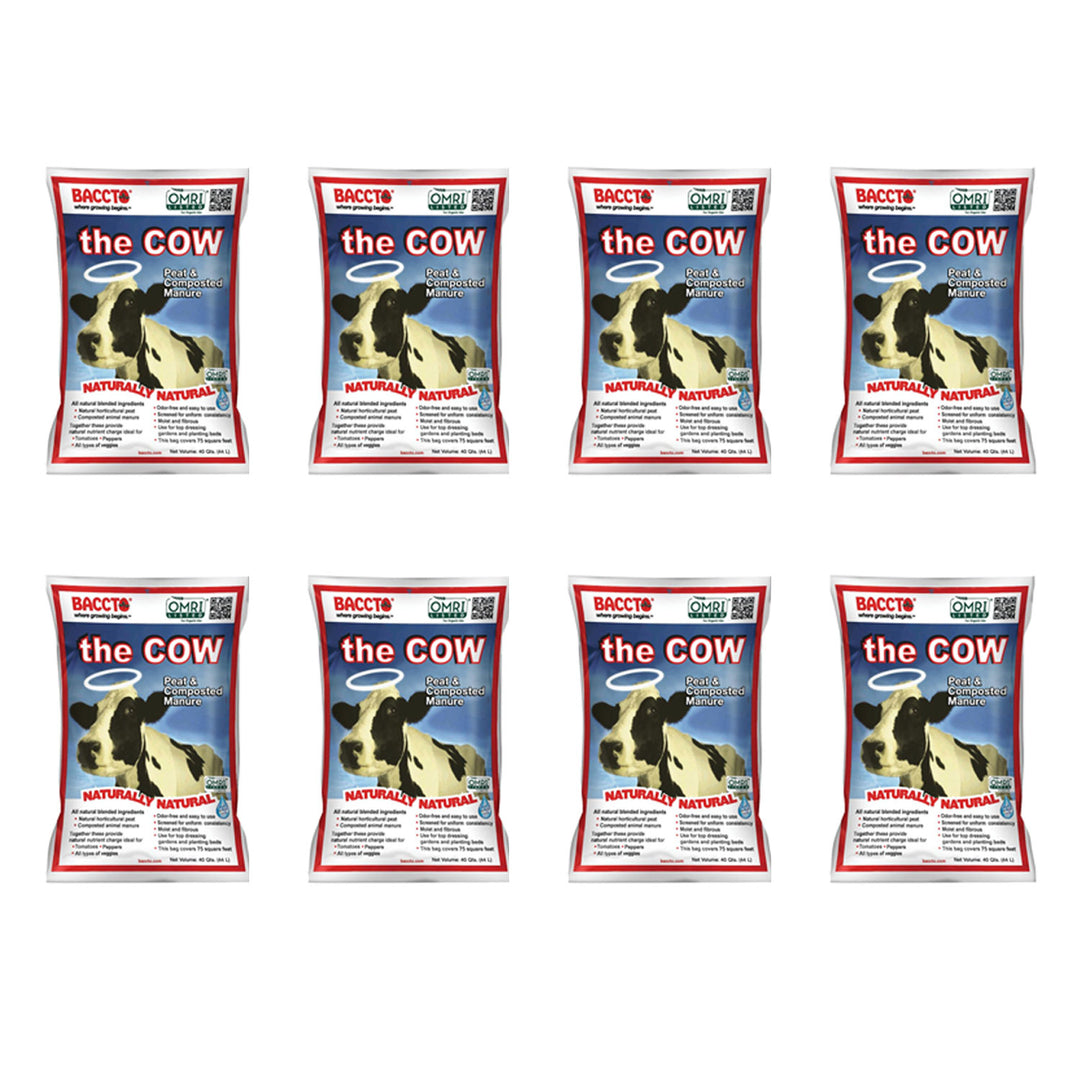 Baccto Wholly Cow Horticulture Peat & Composted Manure, 40 Quarts (8 Pack)