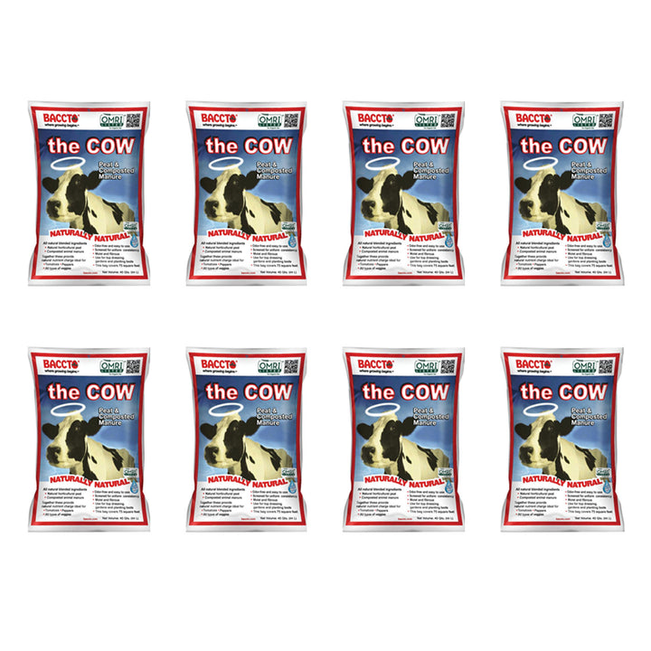 Baccto Wholly Cow Horticulture Peat & Composted Manure, 40 Quarts (8 Pack)
