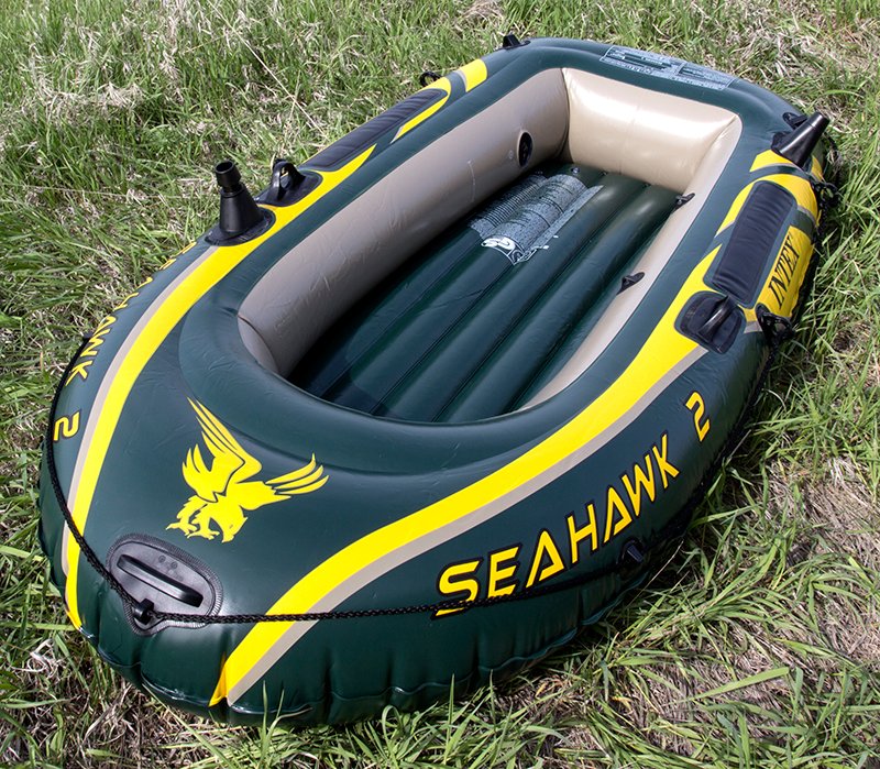 Intex Seahawk 2 Inflatable 2 Person Floating Boat Raft Set with Pump (3 Pack)