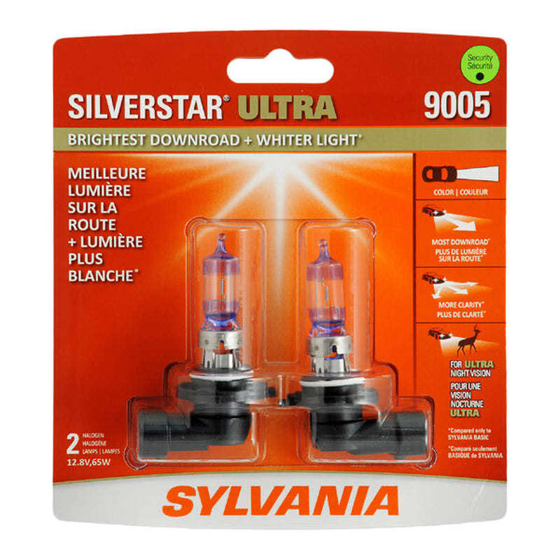 Sylvania 9005 SilverStar ULTRA Halogen High Performance Headlight Bulbs (2 Pack)