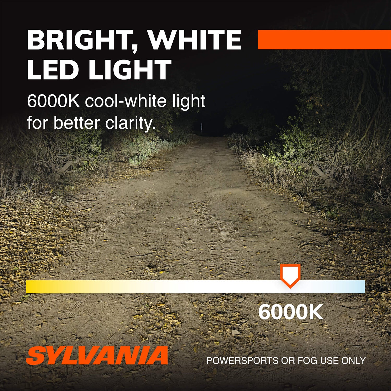 Sylvania LED Powersport Headlight Bulbs for Off-Road Use or Fog Lights - 2 Pk