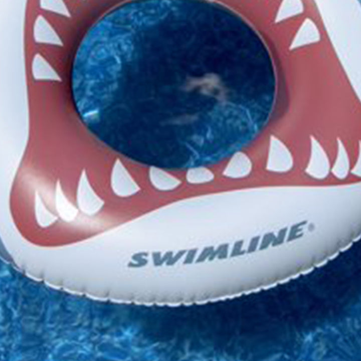 Swimline 38" Inflatable Shark Mouth Swimming Pool Floating Water Inner Tube Raft - VMInnovations