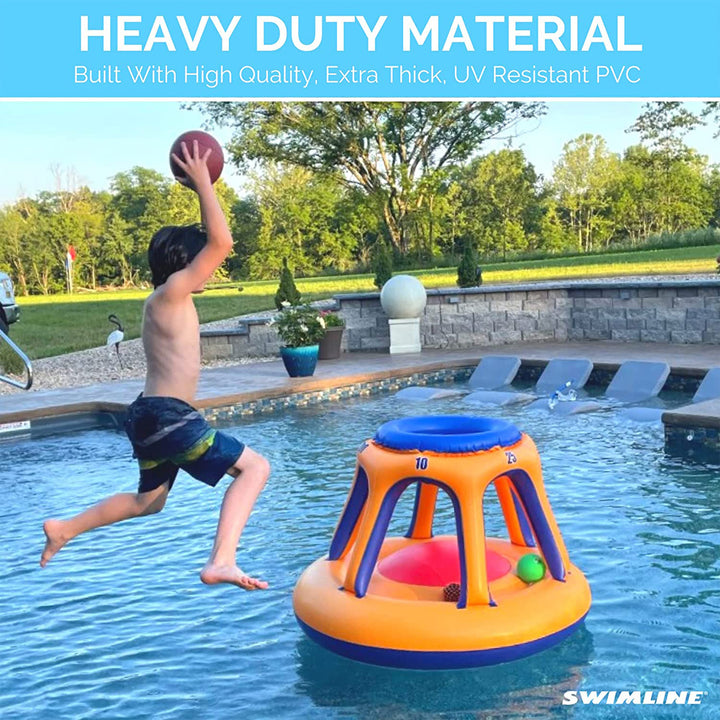 Swimline 36x48 Inflatable Floating Basketball Hoop Giant Shootball Fun Pool - VMInnovations