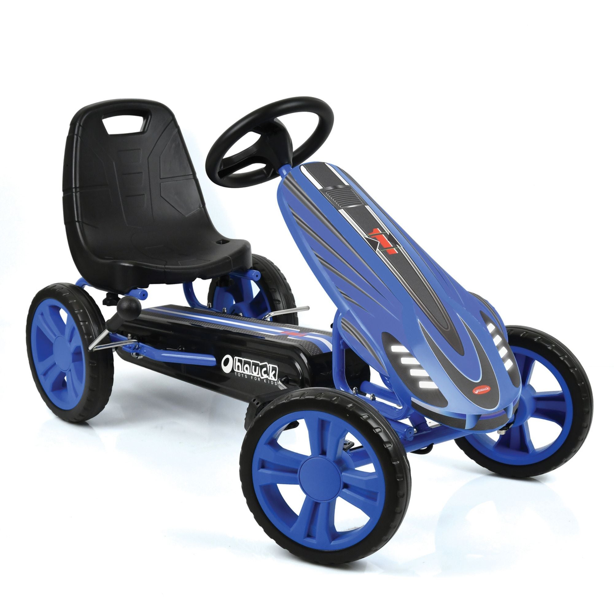 hauck Speedster Pedal Go Kart with Adjustable Bucket Seat, Kids Ages 4-8, Blue