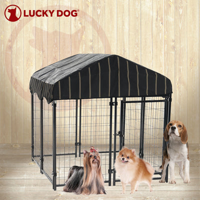 Lucky Dog 4' x 4' x 4.3' Uptown Welded Wire Dog Kennel w/ Waterproof Cover