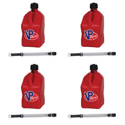 VP Racing Fuels Motorsport 5.5 Gal Utility Jug w/ 14" Deluxe Hose, Red (4 Pack) - VMInnovations