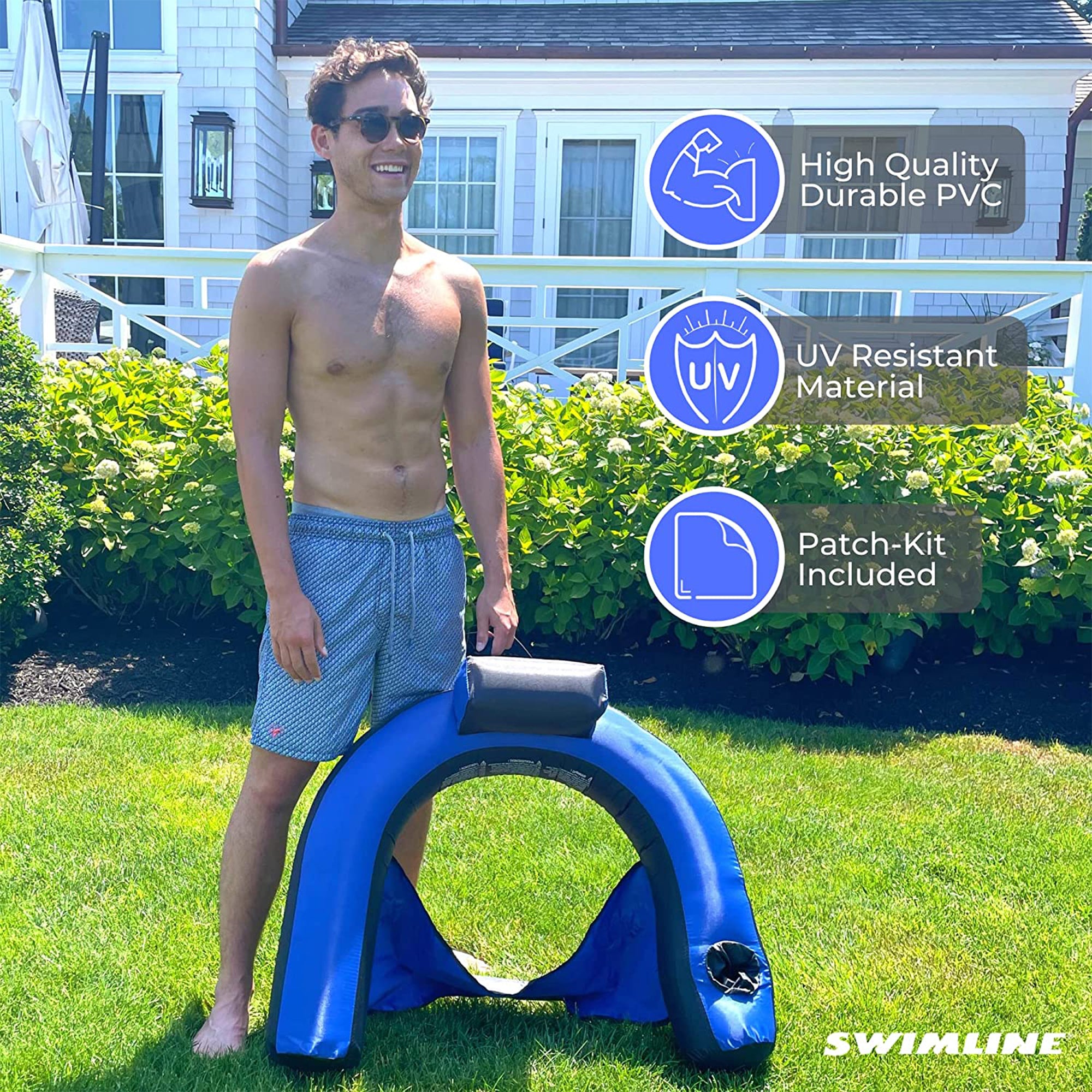 Swimline 90465 Inflatable Nylon Covered Pool Chair Float (Open Box)