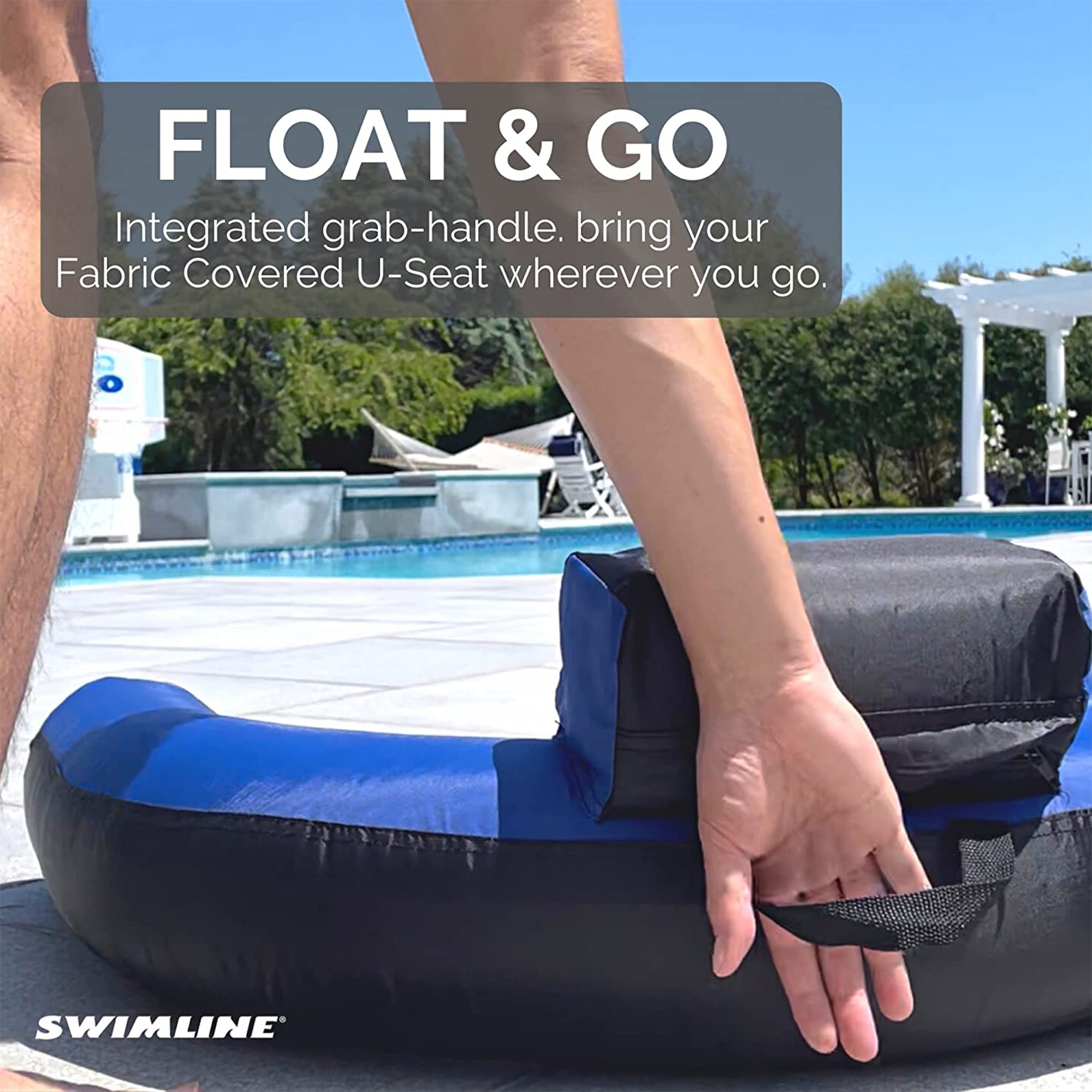 SWIMLINE ORIGINAL Fabric Covered U-Seat Inflatable Pool Float Lounger Sling Seat - VMInnovations