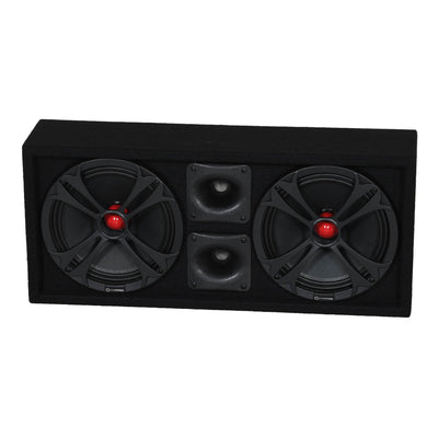 Q Power Dual Pre Loaded 10 Inch Speaker Sub Box Enclosure w/ 2 Tweeters (Used)