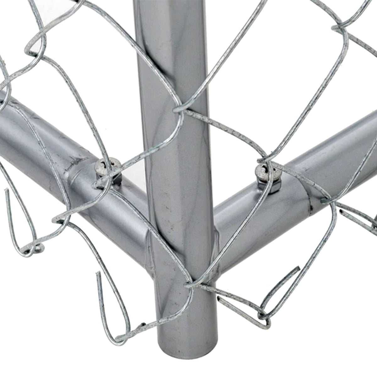 Lucky Dog 10 x 10 Ft. Outdoor Chain Link Dog Kennel Enclosure w/ Door (Open Box) - VMInnovations