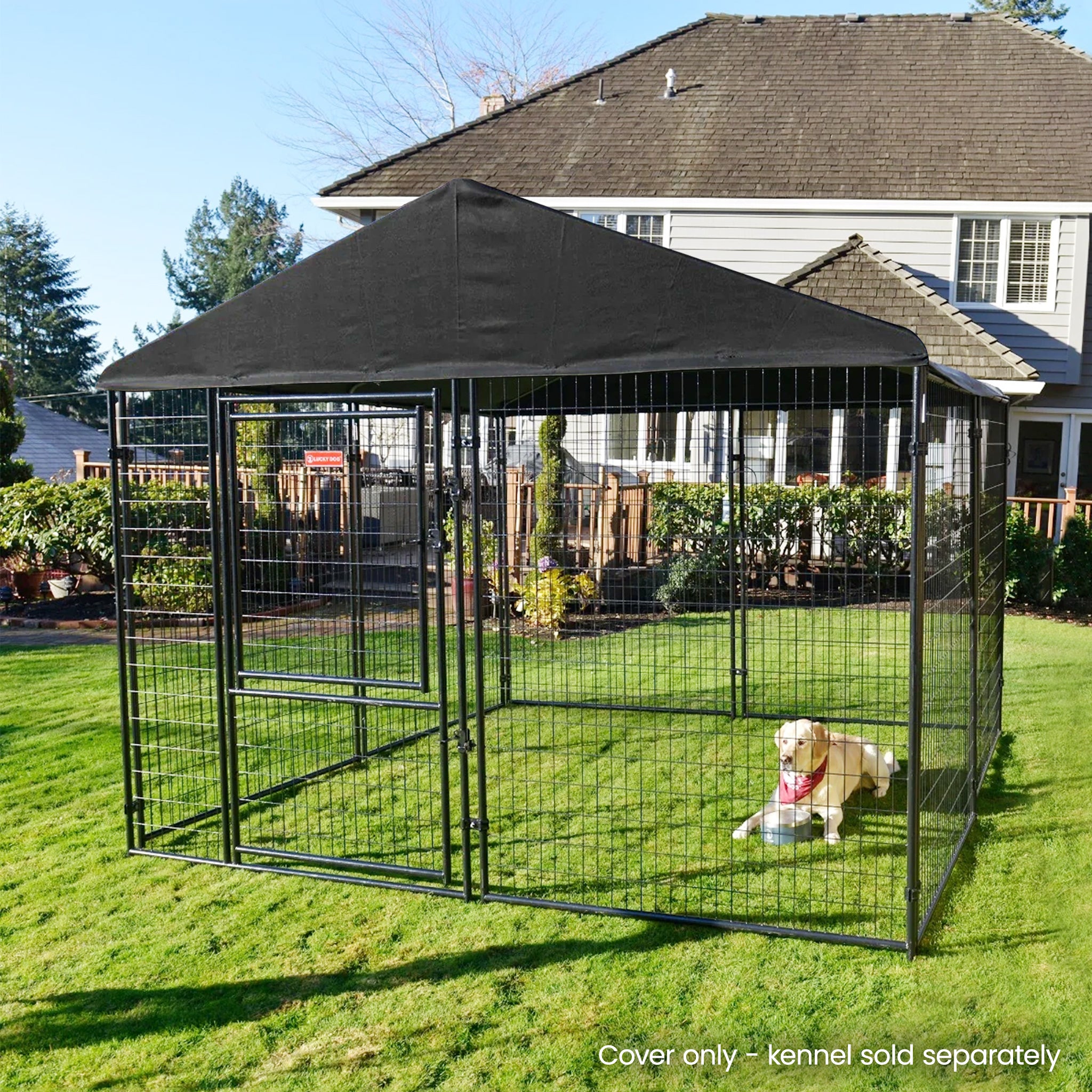 WeatherGuard 10' x 10' Dog Run Kennel Enclosure Waterproof Roof Cover (Used) - VMInnovations