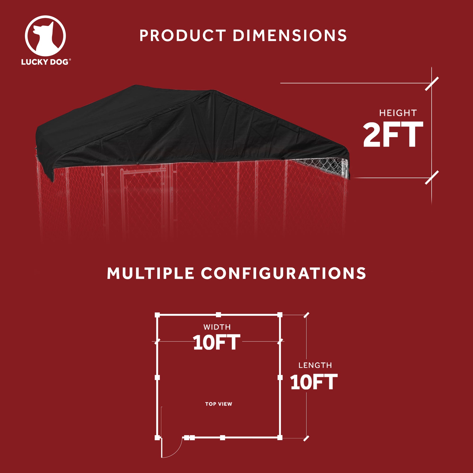 WeatherGuard 10' x 10' Dog Run Kennel Enclosure Waterproof Roof Cover (Used) - VMInnovations
