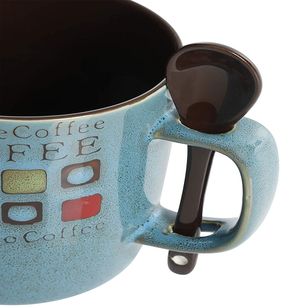 Gibson Mr. Coffee Cafe Americano 4 Person 8pc 13 oz Mug Set w/Spoons (Open Box) - VMInnovations