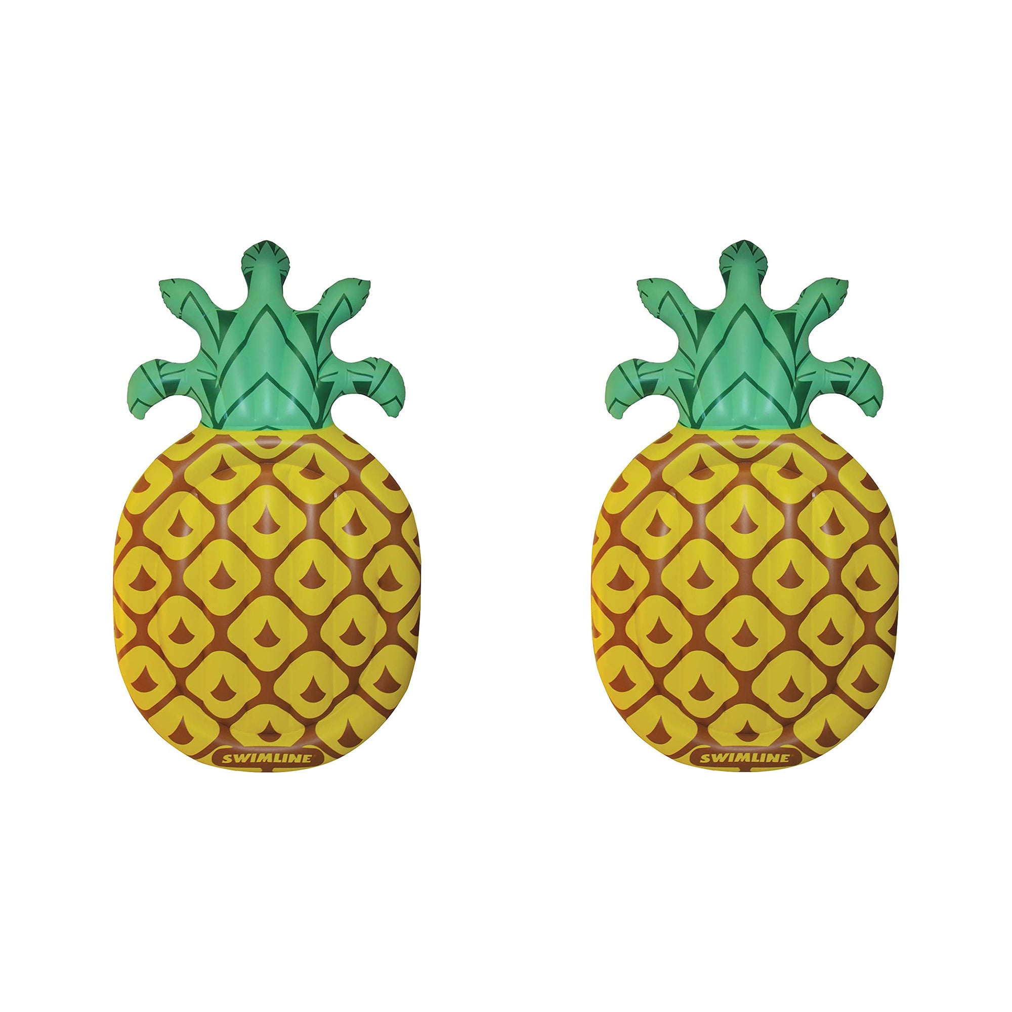 Swimline Giant 88" Inflatable Tropical Pineapple Pool Float Lounger (2 Pack)