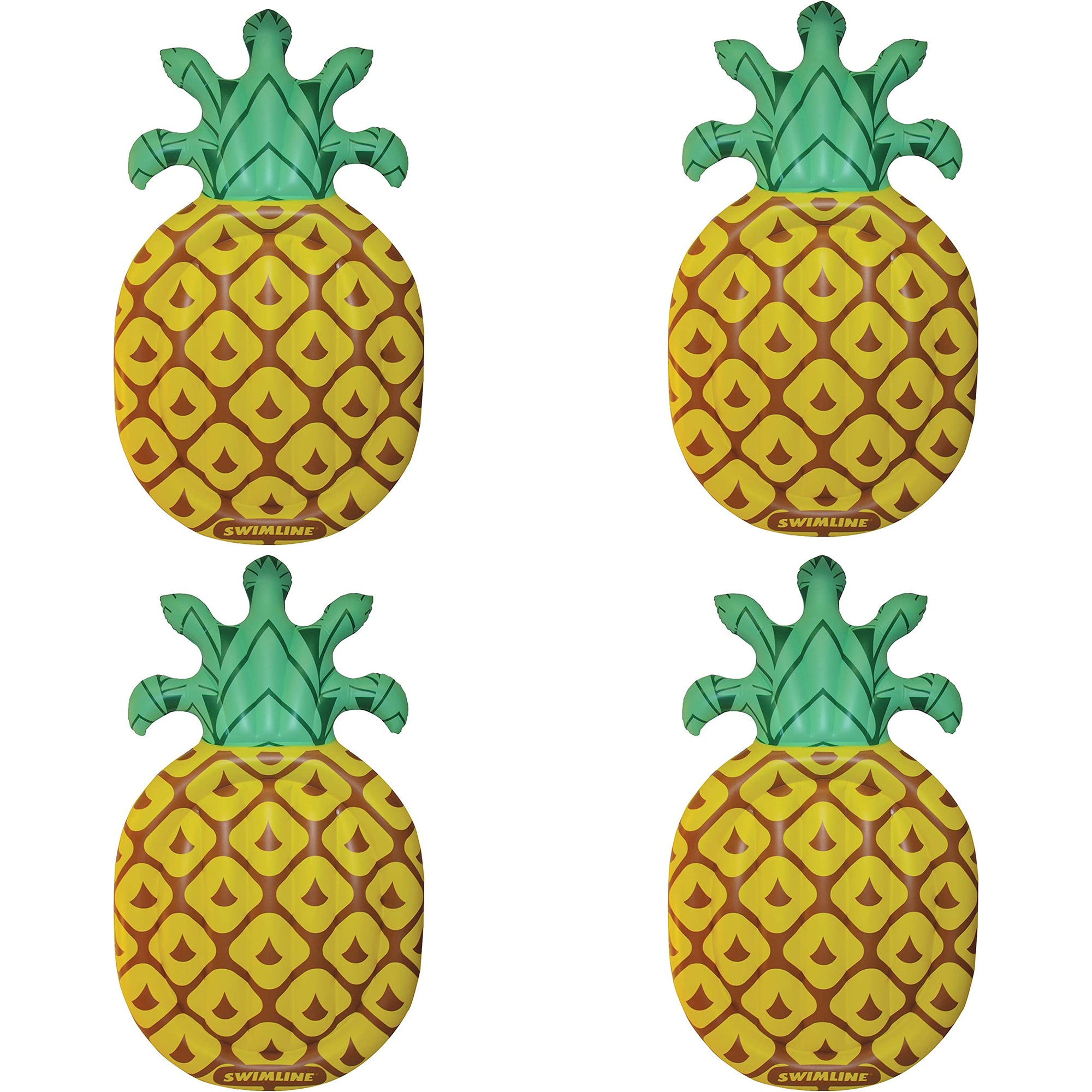 Swimline Giant 88" Inflatable Tropical Pineapple Pool Float Lounger (4 Pack)