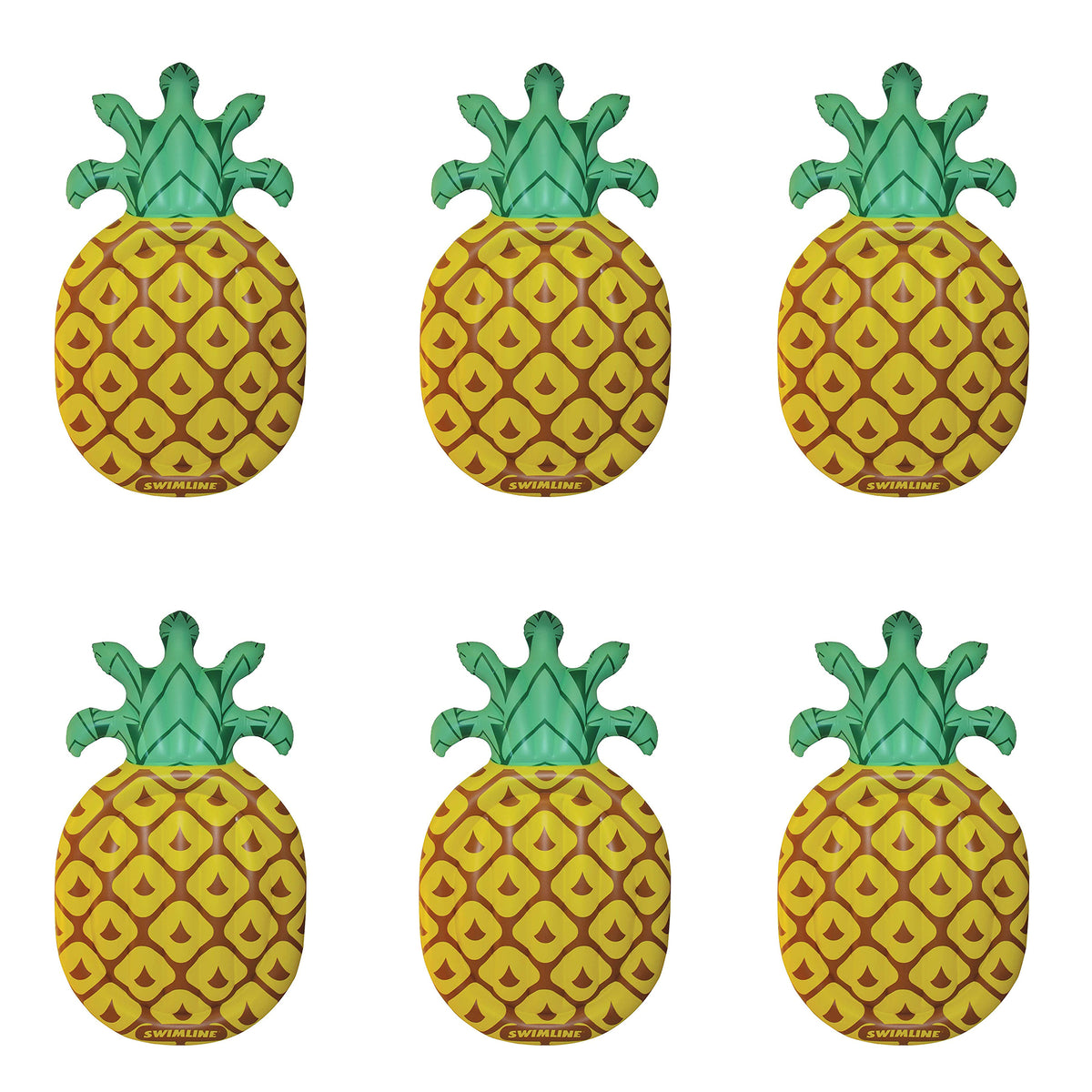 Swimline Giant 88" Inflatable Tropical Pineapple Pool Float Lounger (6 Pack)